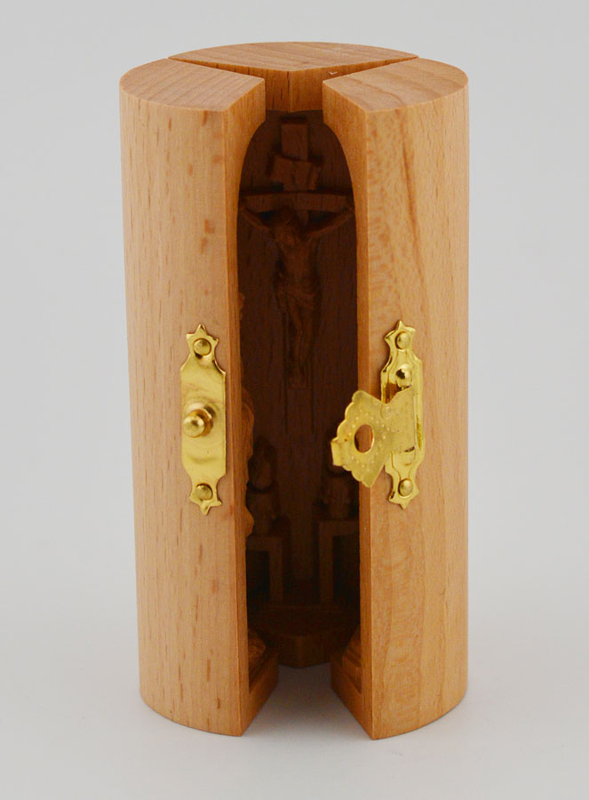 Triptyque en Bois Massif - ND Lourdes & Saint Joseph (pic 4)