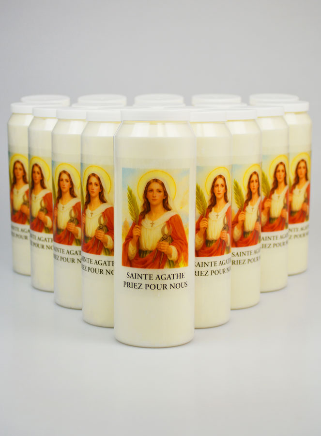 Lot de 20 Bougies de Neuvaine à Sainte Agathe (pic 1)