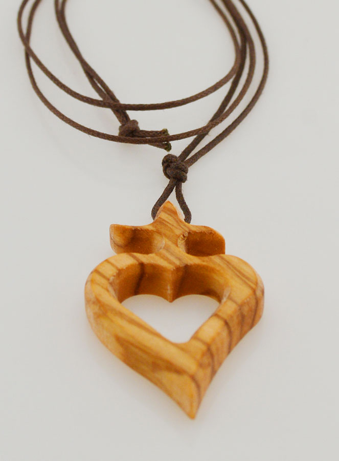 Pendentif Croix Ex-voto en Olivier & Cordon (pic 2)