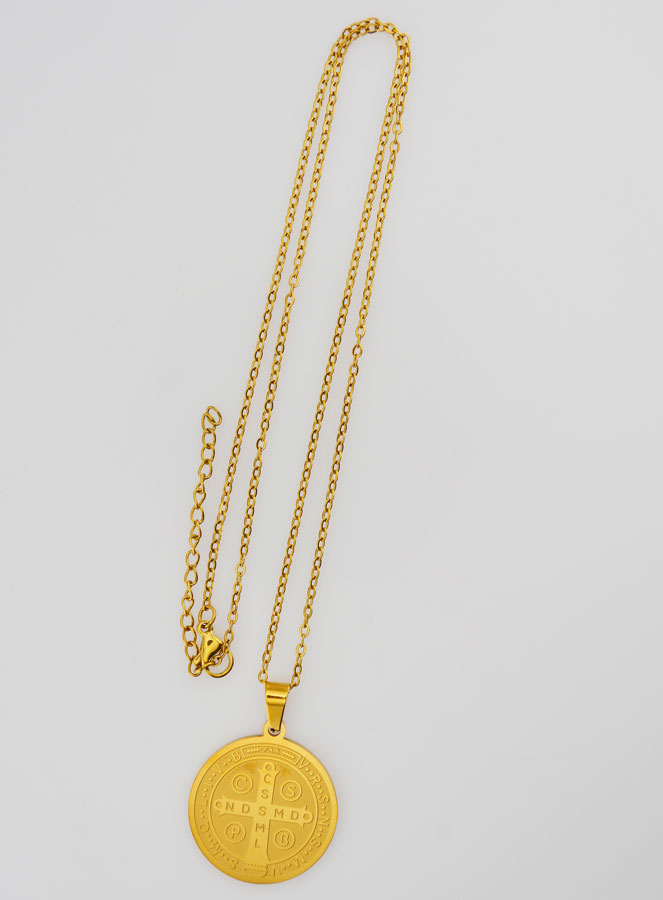Collier Religieux Médaille de Saint Benoît - Doré (pic 1)