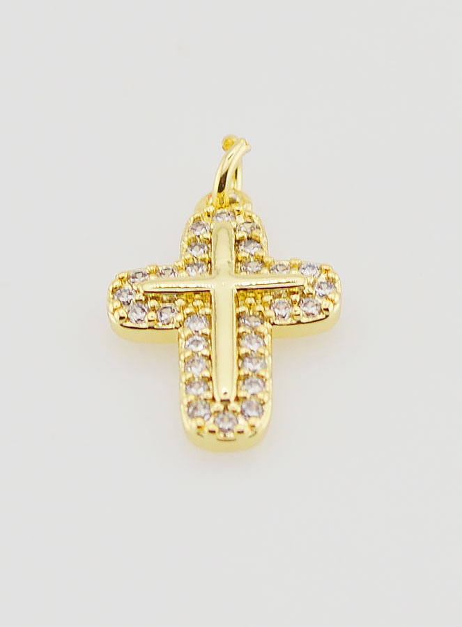 Pendentif Croix Arrondie - 15mm (pic 2)