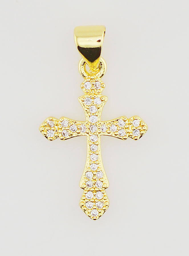 Pendentif Croix Travaillée - 18mm (pic 1)