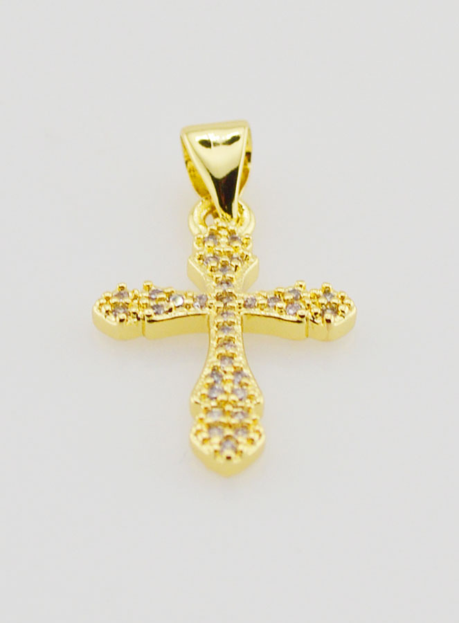 Pendentif Croix Travaillée - 18mm (pic 2)