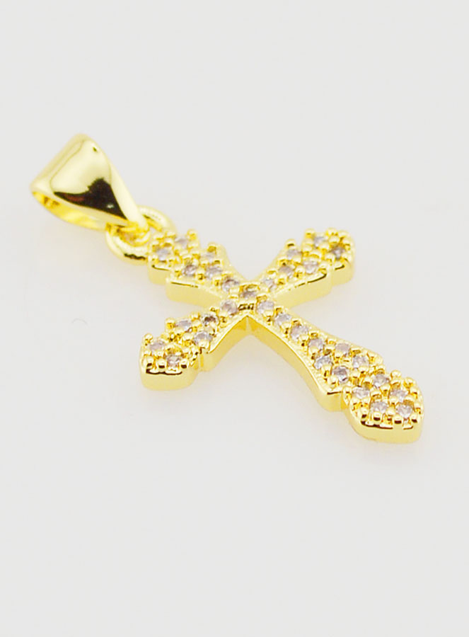 Pendentif Croix Travaillée - 18mm (pic 3)