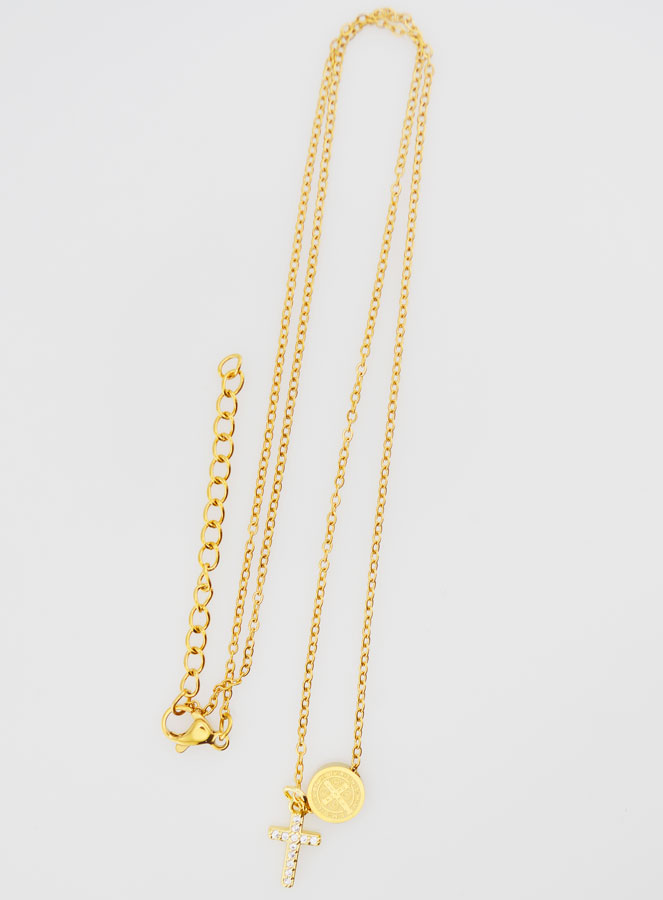 Collier de Protection Médaille Saint Benoît & Croix (pic 2)