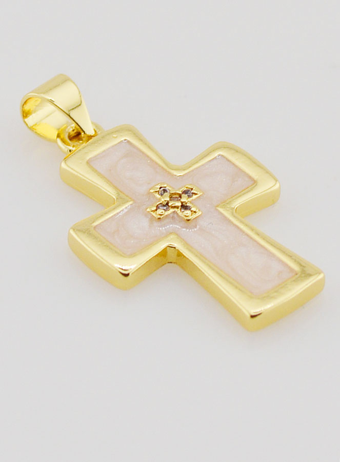 Pendentif Croix Nacre - 20mm (pic 3)