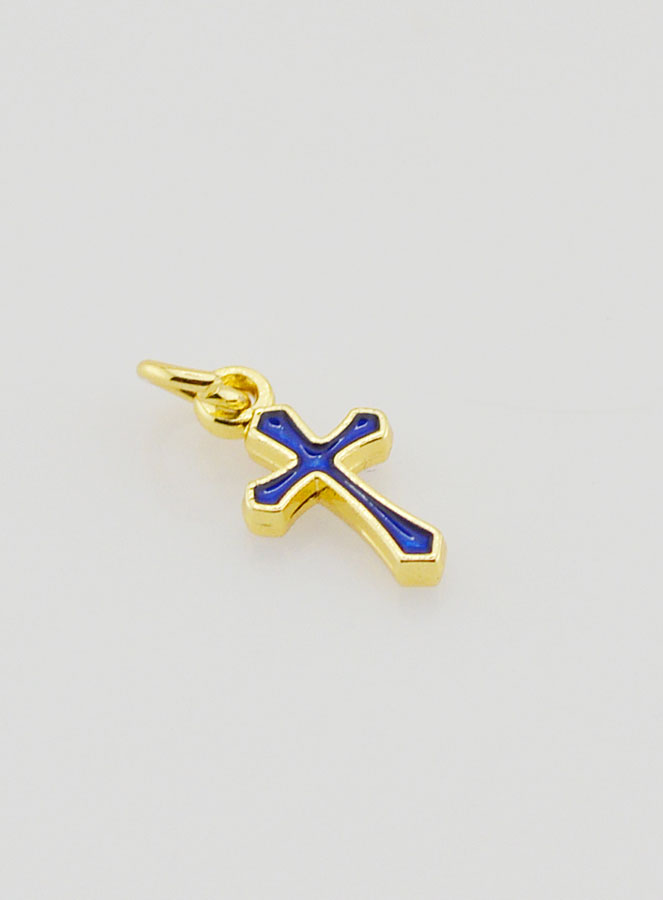 Pendentif Croix Breloque 10mm - Marine (pic 3)