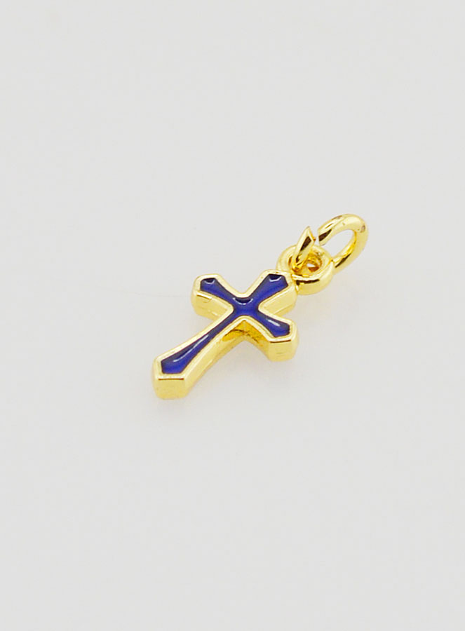 Pendentif Croix Breloque 10mm - Marine (pic 4)