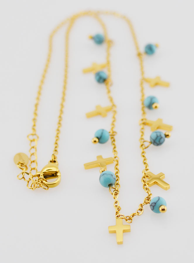 Collier Religieux Croix & Perles (pic 3)