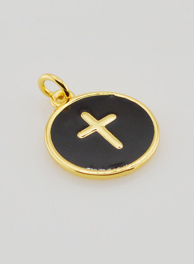 Médaille Croix - Émail Noir (pic 3)
