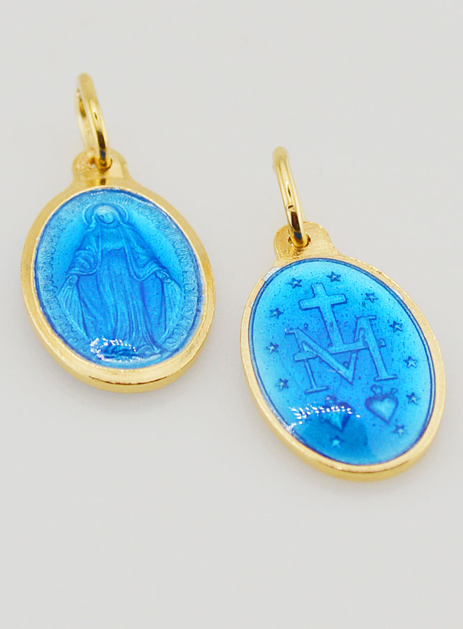 Médaille Miraculeuse en Argent Doré & Émail - 17mm (pic 2)