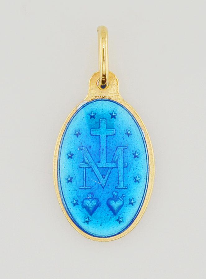 Médaille Miraculeuse en Argent Doré & Émail - 17mm (pic 4)
