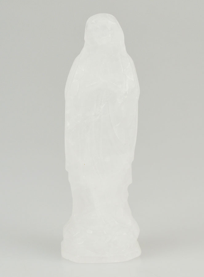 Statue ND de Lourdes en Cristal de Roche - 10cm (pic 1)