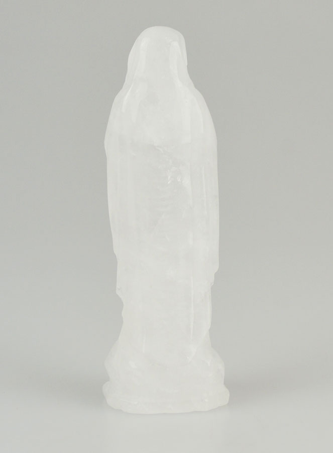 Statue ND de Lourdes en Cristal de Roche - 10cm (pic 4)