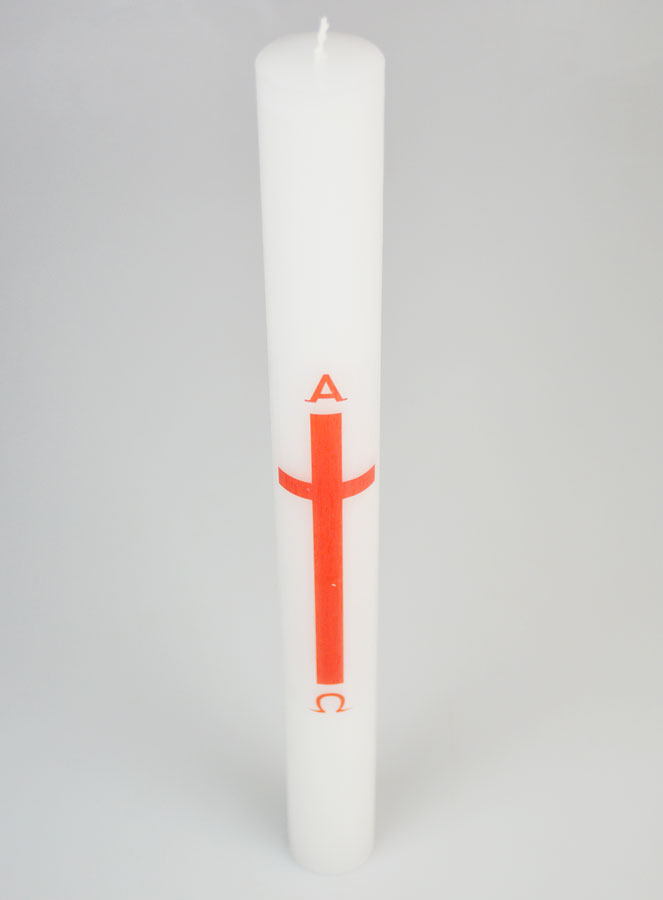 Cierge de Procession Alpha Omega 40cm - Rouge (pic 2)