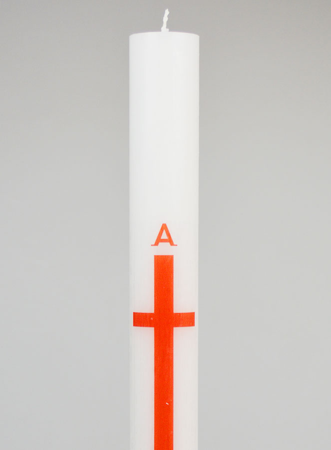 Cierge de Procession Alpha Omega 40cm - Rouge (pic 3)