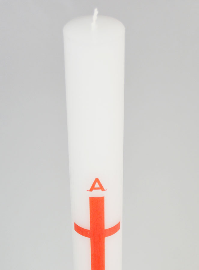 Cierge de Procession Alpha Omega 40cm - Rouge (pic 4)