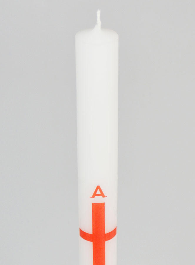 Cierge de Procession Alpha Omega 34cm - Rouge (pic 4)
