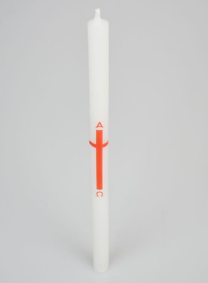 Cierge de Procession Alpha Omega 29cm - Rouge (pic 2)