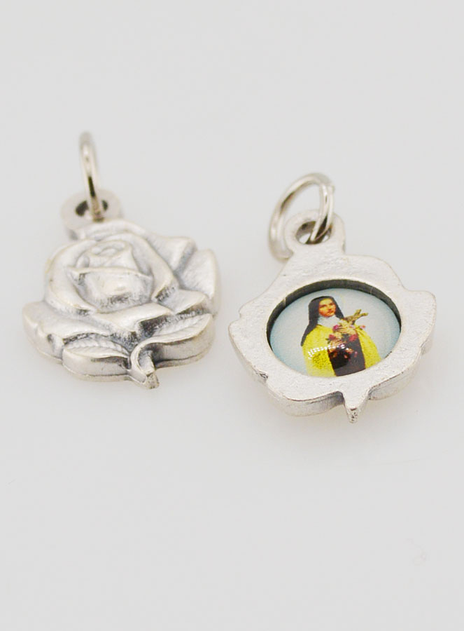 Médaille Rose 14mm - Sainte Thérèse (pic 2)
