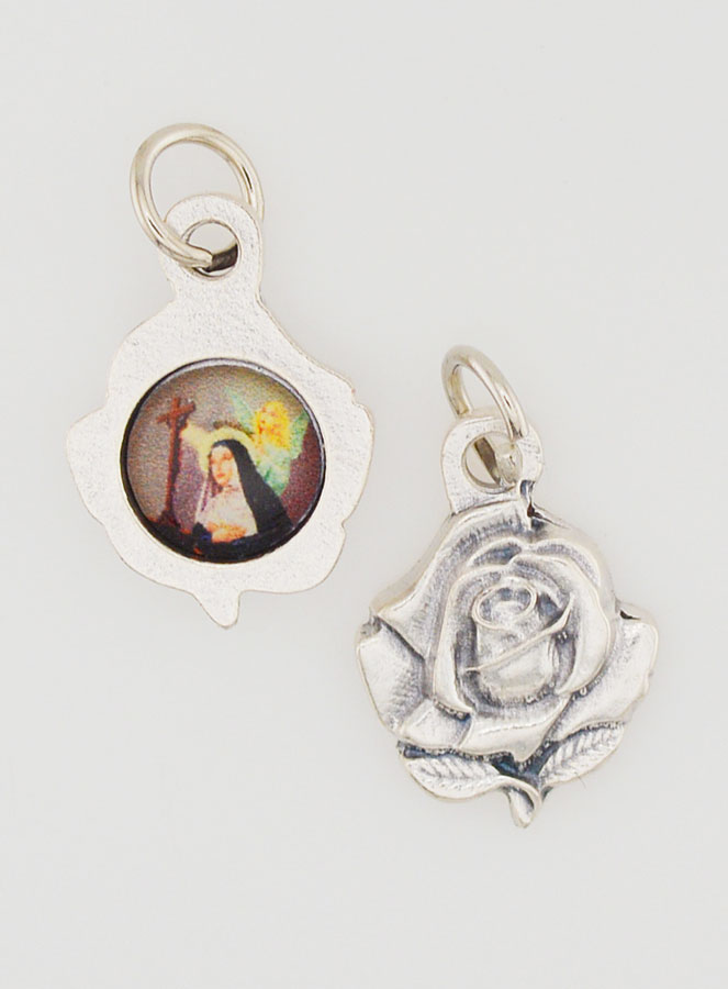 Médaille Rose 14mm - Sainte Rita (pic 1)