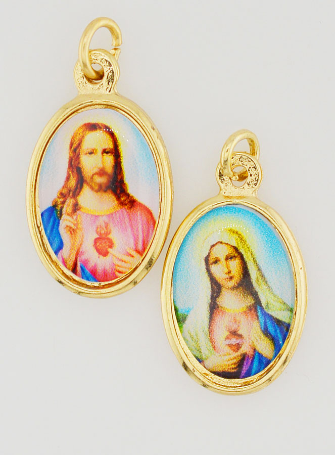 Médaille des Sacrés Coeurs Double Face - 25mm (pic 1)