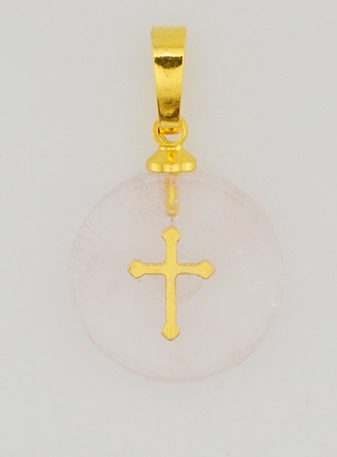 Médaille Translucide Avec Croix (pic 1)