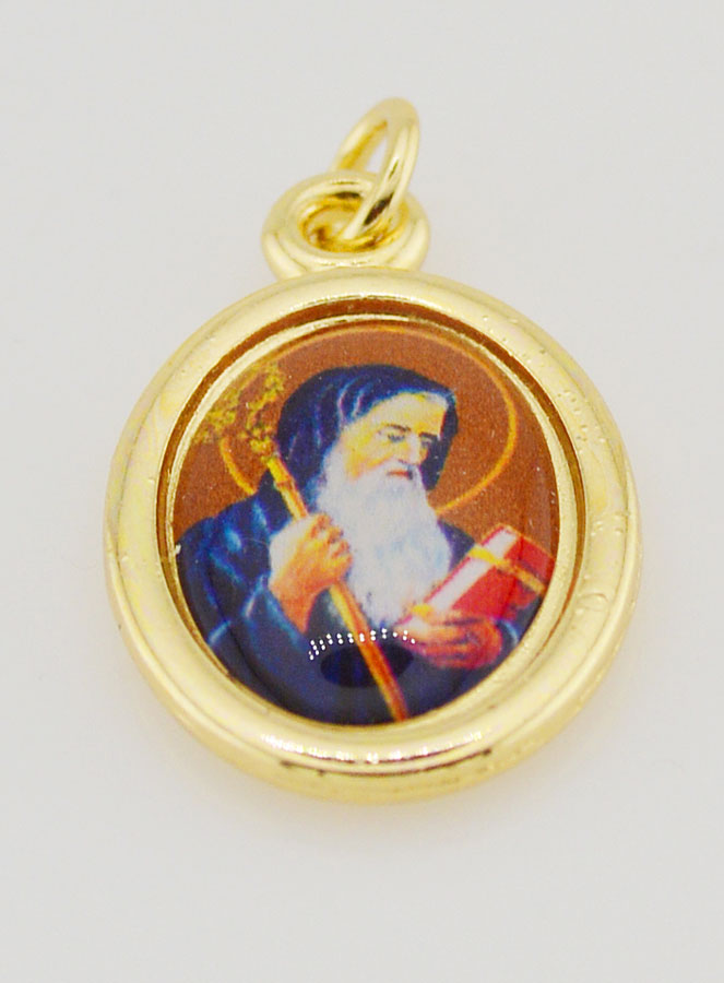 Médaille Saint Benoît Dorée - 25mm (pic 2)