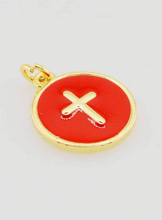 Médaille Croix - Émail Rouge (pic 3)