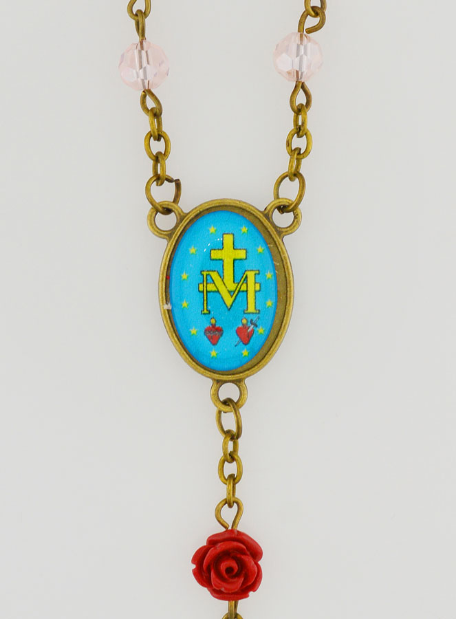 Chapelet Médaille Miraculeuse - Rose (pic 4)