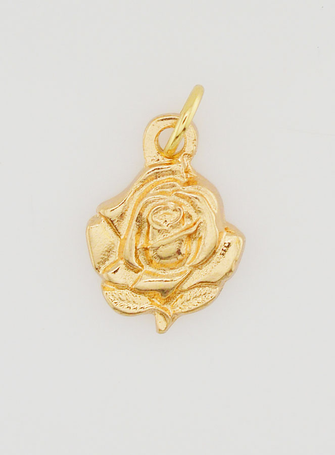 Médaille Rose 14mm Dorée - Sainte Rita (pic 3)