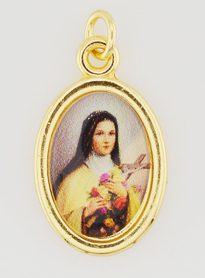 Médaille Sainte Thérèse Dorée - 25mm (pic 1)