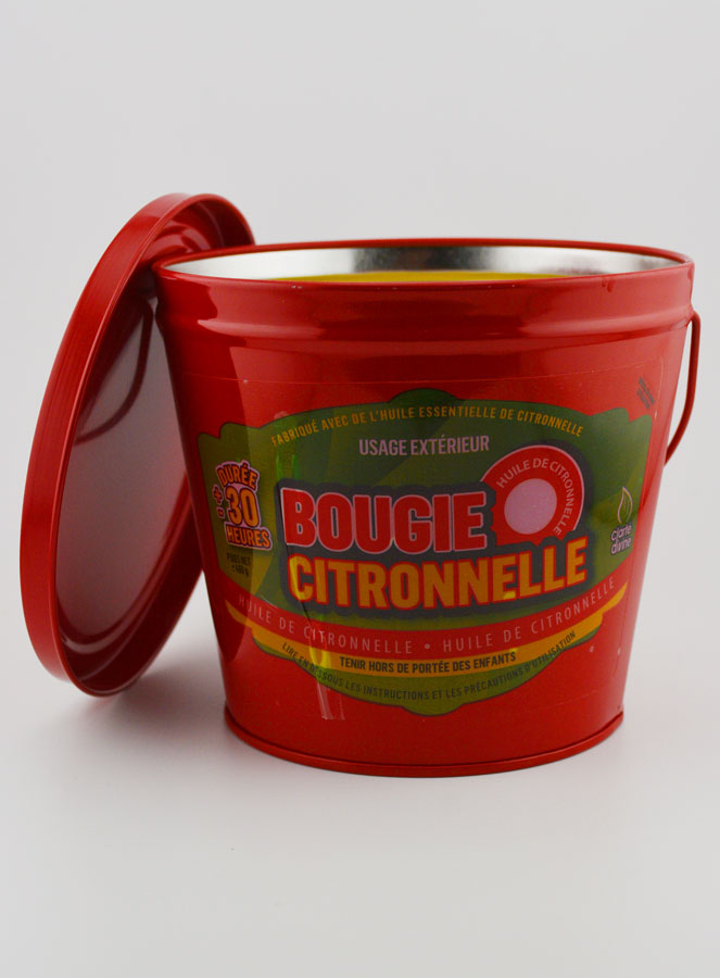Bougie Citronnelle Seau Métal - Rouge (pic 3)