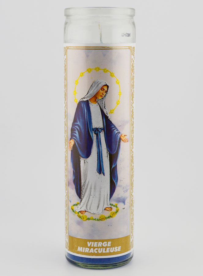 Bougie en Verre - Vierge Miraculeuse & Prière (pic 1)