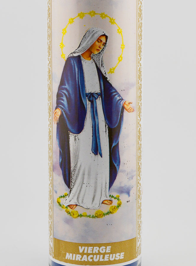 Bougie en Verre - Vierge Miraculeuse & Prière (pic 3)