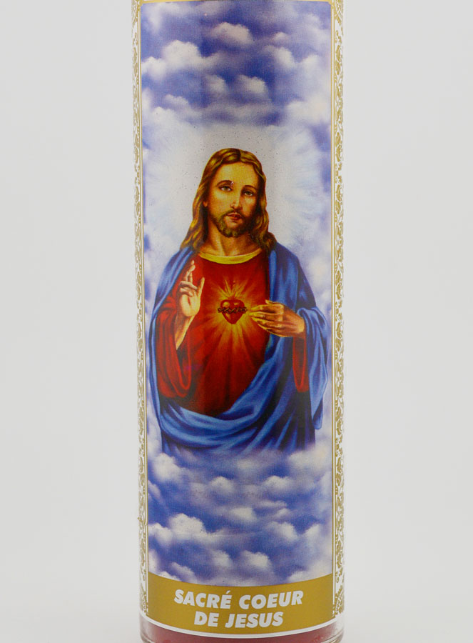Bougie en Verre - Sacré Coeur de Jésus & Prière (pic 3)