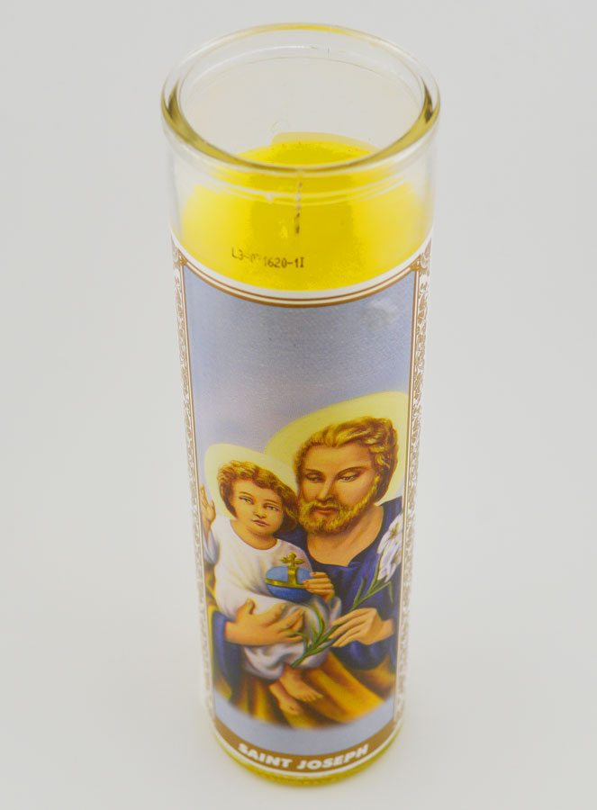 Bougie en Verre - Saint Joseph & Prière (pic 2)