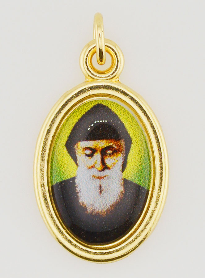 Médaille de Saint Charbel Dorée - 25mm (pic 1)