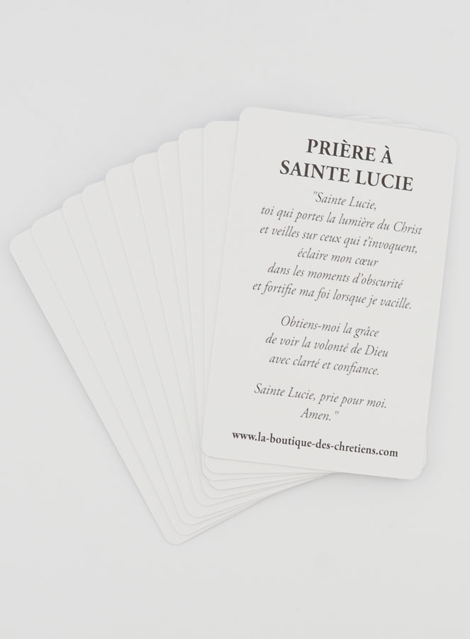 Lot de 10 Cartes de Prière à Sainte Lucie (pic 2)