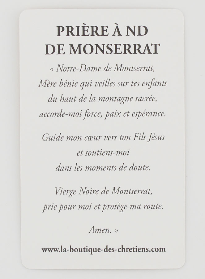 Lot de 10 Cartes de Prière à N-D de Montserrat (pic 4)