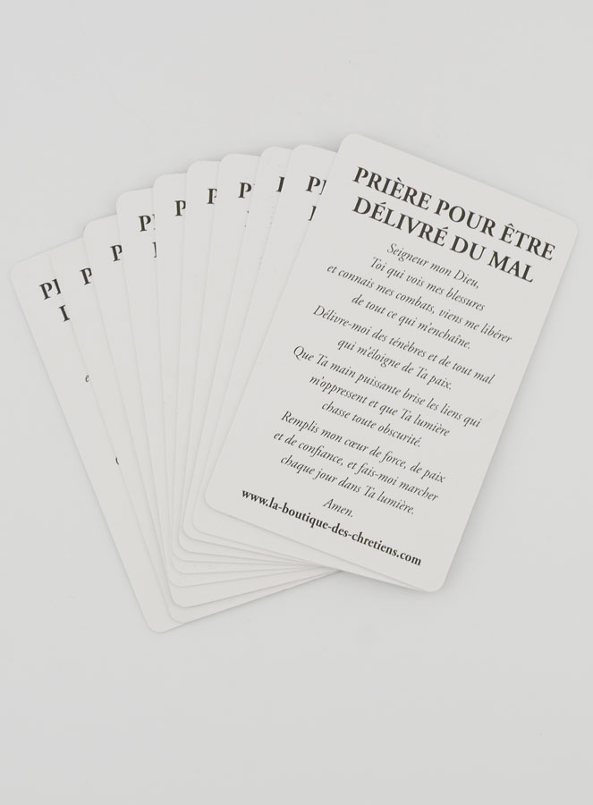 Lot de 10 Cartes de Prière Pour Être Délivré du Mal (pic 2)