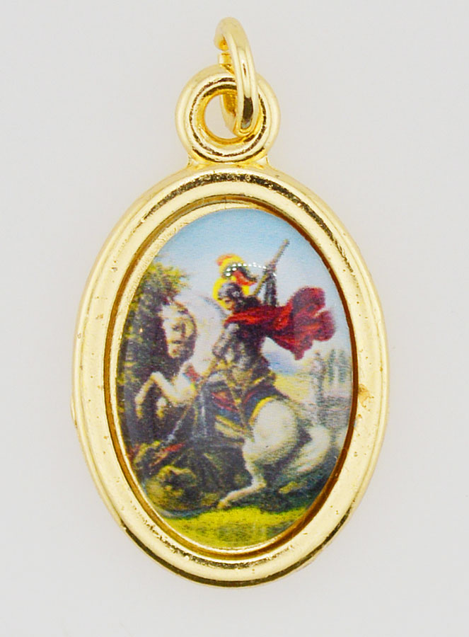 Médaille Saint Georges Dorée - 25mm (pic 1)