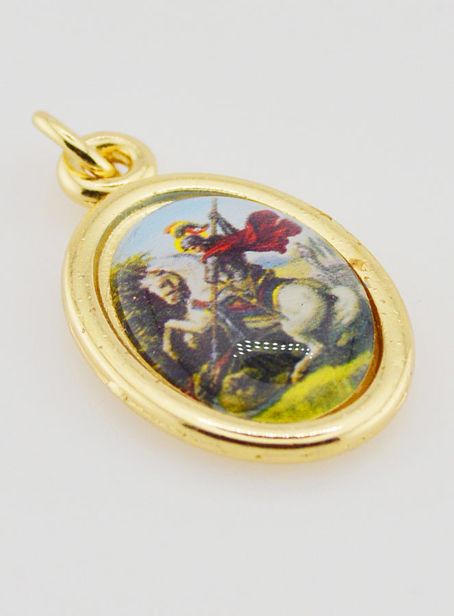 Médaille Saint Georges Dorée - 25mm (pic 3)