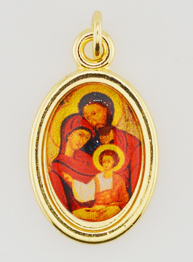 Médaille Sainte Famille Dorée - 25mm (pic 1)
