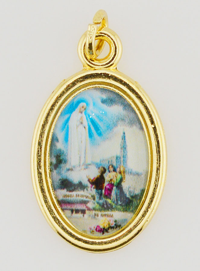 Médaille Notre Dame de Fatima Dorée - 25mm (pic 1)