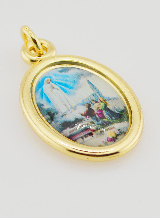 Médaille Notre Dame de Fatima Dorée - 25mm (pic 3)