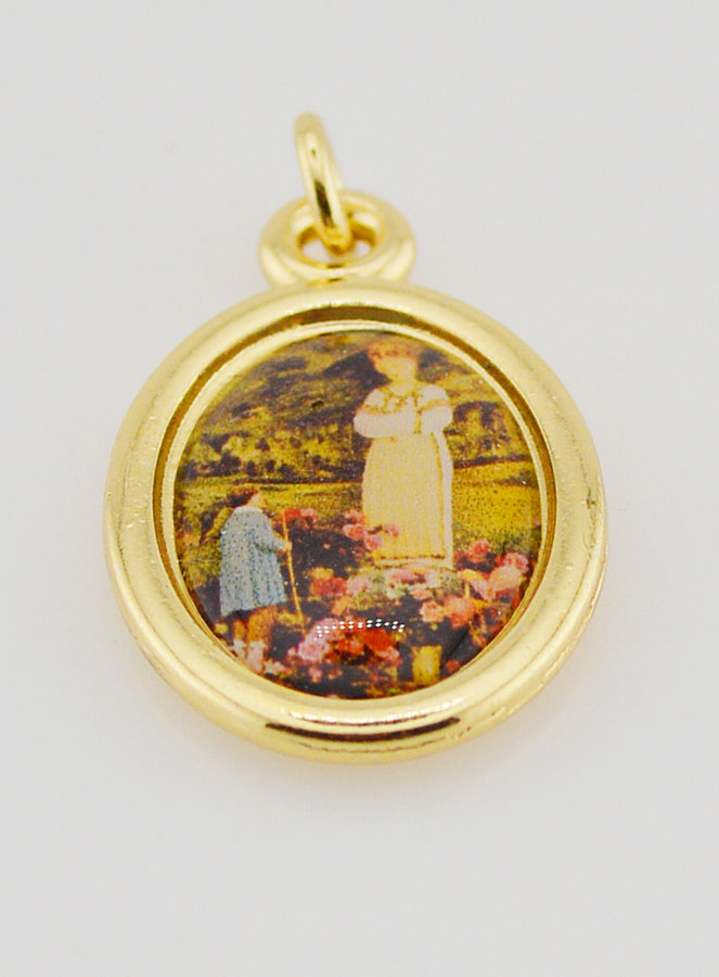 Médaille Notre Dame de la Salette Dorée - 25mm (pic 2)