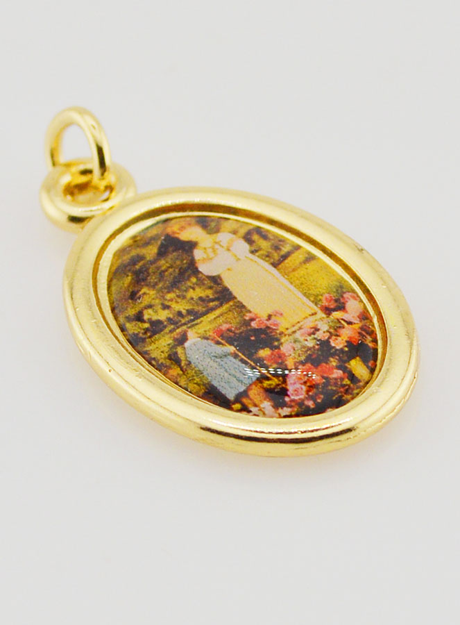 Médaille Notre Dame de la Salette Dorée - 25mm (pic 3)