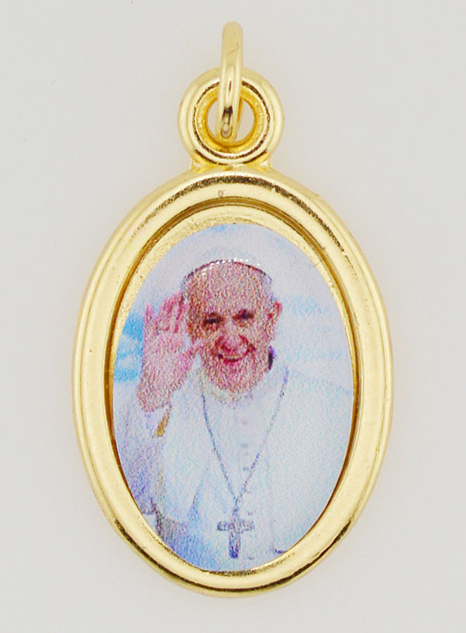 Médaille du Pape François Dorée - 25mm (pic 1)