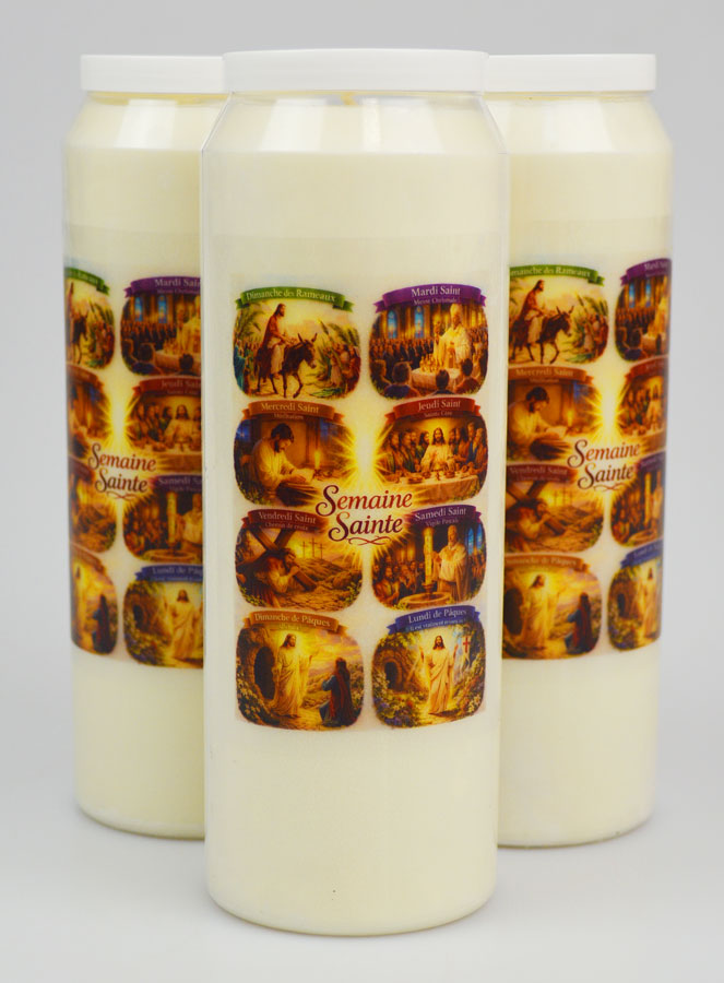 Lot de 3 Bougies de Neuvaine Semaine Sainte (pic 1)